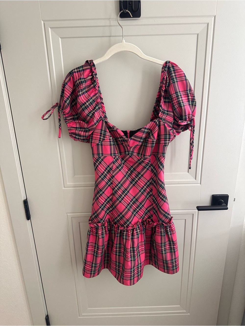 Amanda Uprichard Pink Plaid Mini Dress